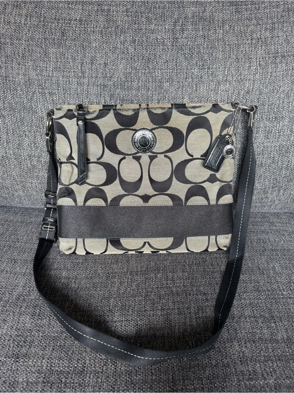 Coach Signature Stripe Crossbody Purse